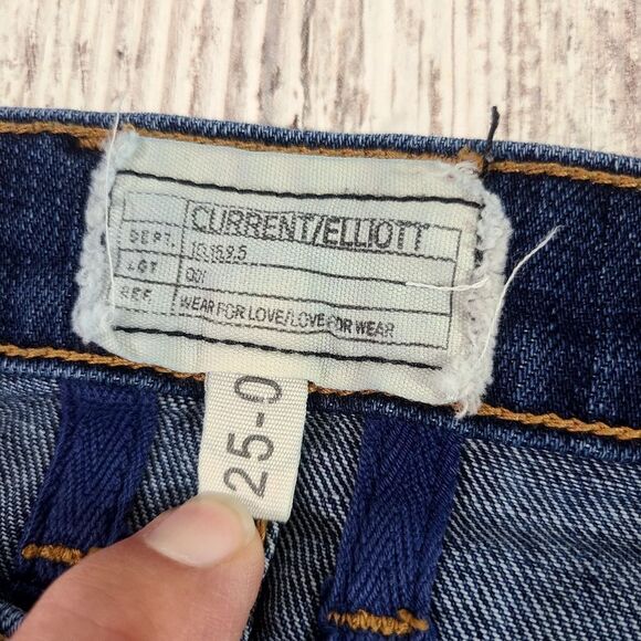 Women's Current Elliot The Fling Boyfriend Jeans Patchwork Like New Size 25 - Picture 4 of 12